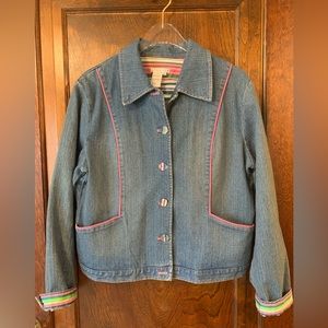 Spanner pink cord accent denim jacket